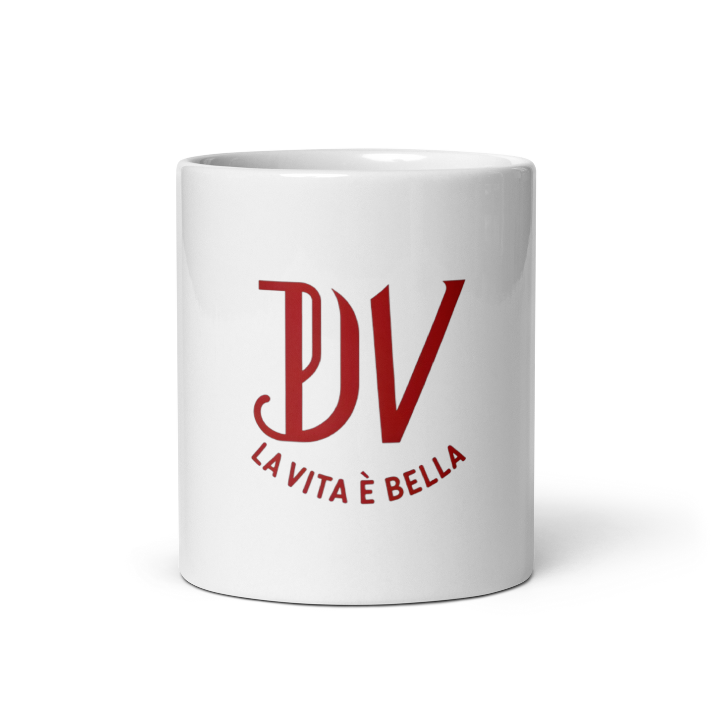 Taza blanca brillante